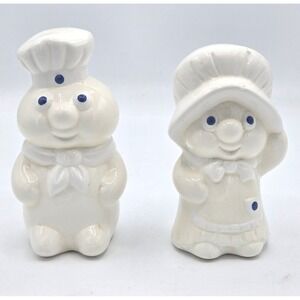 Pillsbury Poppin Fresh Poppie Fresh Salt and Pepper Shakers Ceramic 1988